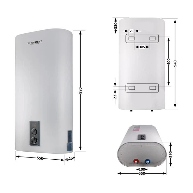 Водонагреватель Thermo Alliance DT80V20G(PD)/2 80 л плоский, вертикальный - изображение 2