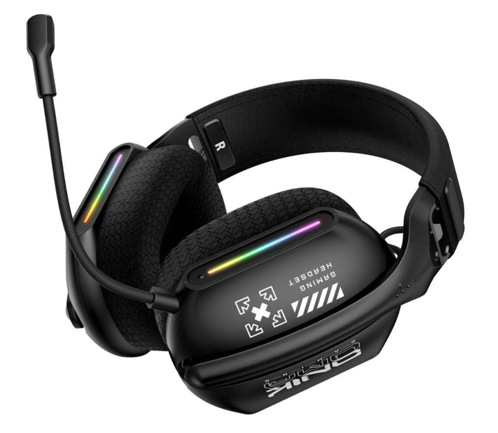 Бездротові ігрові навушники onikuma gt808 Tri-Mode з мікрофоном Bluetooth 5.3, 2.4 GHz, 3.5 мм, чорні - Фото 2 Бездротові ігрові навушники onikuma gt808 Tri-Mode з мікрофоном Bluetooth 5.3, 2.4 GHz, 3.5 мм, чорні - изображение 2