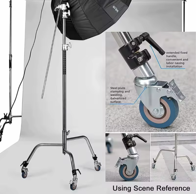 Журавель C-Stand Profi-Light 330 см на колесах: міцна та мобільна стійка для зйомки - зображення 6