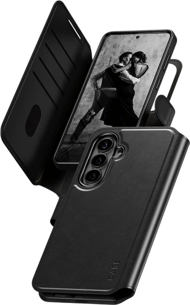 Etui z klapką CARE by PanzerGlass Tango 2w1 Wallet do Samsung Galaxy S26+ Black (CR21503) - obraz 6