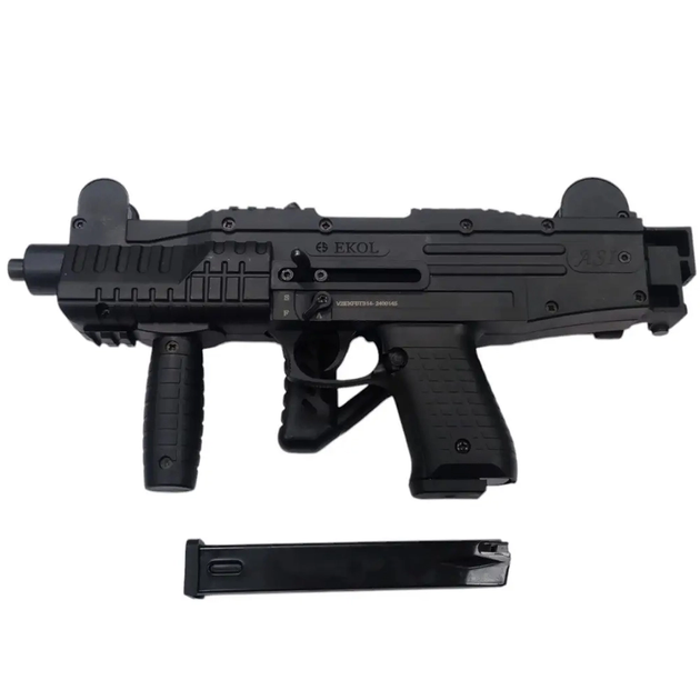 Сигнальный пистолет-пулемёт Ekol ASI 9mm со сложным примером black - изображение 2