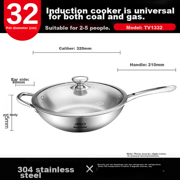 Сковорода-вок ASD Luxury Three-Shared Steel Wok TV1332 32 см (806181) - зображення 3