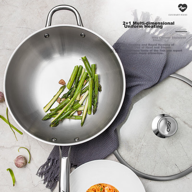 Сковорода-вок ASD Luxury Three-Shared Steel Wok TV1332 32 см (806181) - зображення 6