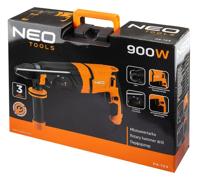 Перфоратор NEO Tools SDS+ 900 Вт 04-723 (5907558477184) - зображення 11