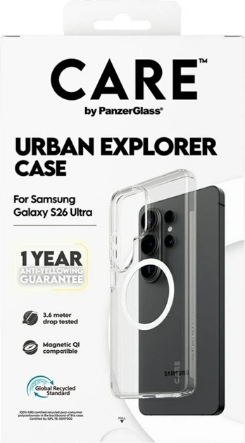 Etui CARE by PanzerGlass Urban Explorer w. White Qi do Samsung Galaxy S26 Ultra Transparent (CR33544) - obraz 6