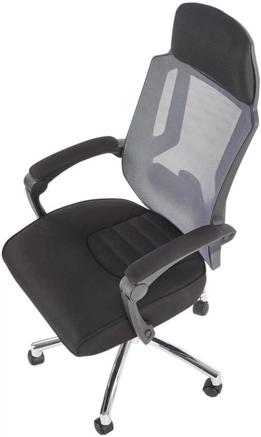 Fotel biurowy Halmar Freeman z podnożkiem Czarny-Popielaty (5905248115965) - obraz 7