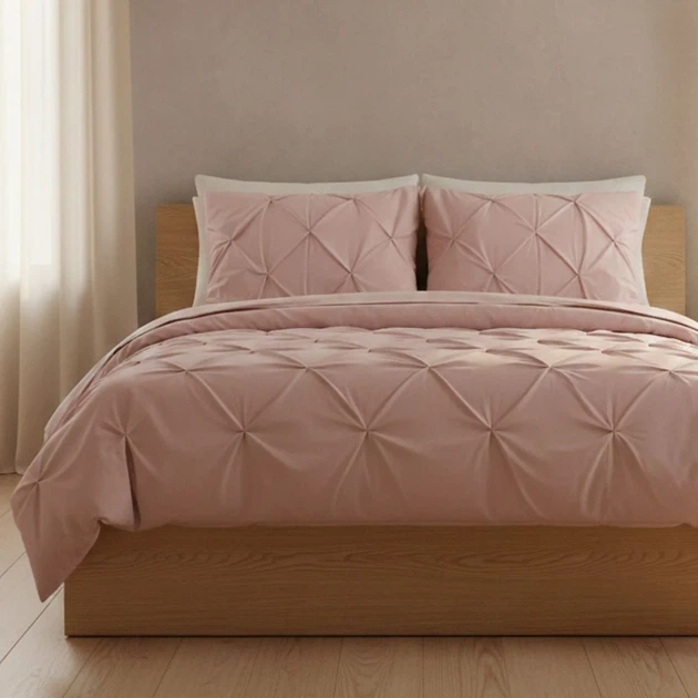 Komplet pościeli Homla Aurea Poszewka na pościel 160 x 200 cm + 2 poszewki na poduszki 50x60 cm z perkal z dekoracyjnym pikowaniem różowy (5906496768798) - obraz 2