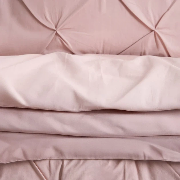 Komplet pościeli Homla Aurea Poszewka na pościel 160 x 200 cm + 2 poszewki na poduszki 50x60 cm z perkal z dekoracyjnym pikowaniem różowy (5906496768798) - obraz 5