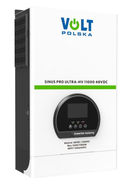 Сонячний інвертор Volt Polska ULTRA-HV 11000 48/230V (5200/11000W) + 100A MPPT (450V), автономний з дисплеєм - зображення 2