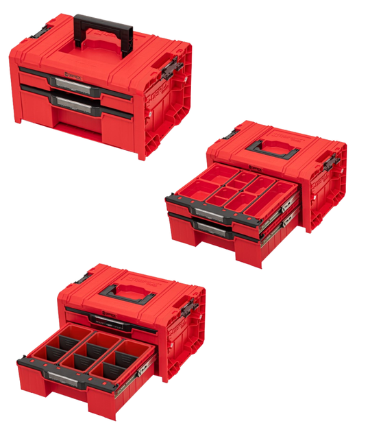Набор из 3 ящиков для инструментов Qbrick System PRO Drawer Workshop Set 3 2.0 RED с платформой на колесиках, модульные - Фото 4 Набор из 3 ящиков для инструментов Qbrick System PRO Drawer Workshop Set 3 2.0 RED с платформой на колесиках, модульные - изображение 4