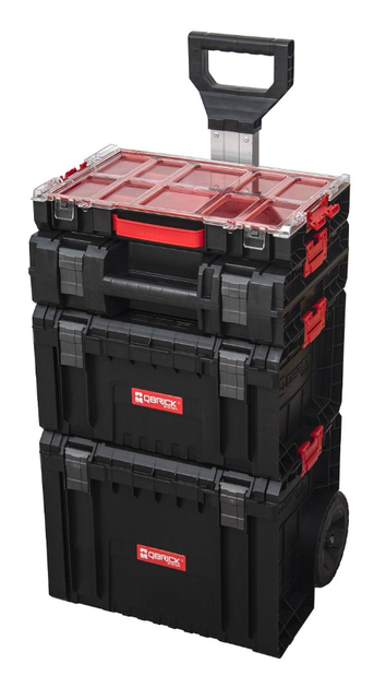 Набір із 4 ящиків для зберігання інструментів Qbrick System PRO Set 3 модульні, на коліщатках, з поролоновим покриттям - зображення 3