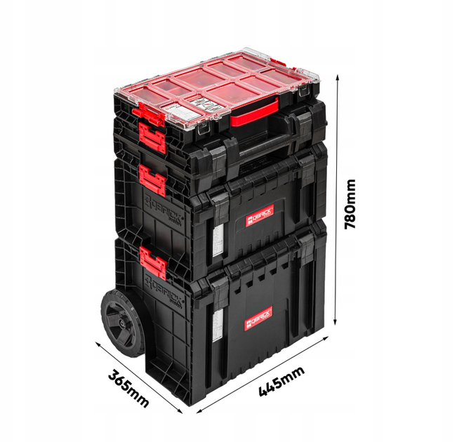 Набір із 4 ящиків для зберігання інструментів Qbrick System PRO Set 3 модульні, на коліщатках, з поролоновим покриттям - зображення 4