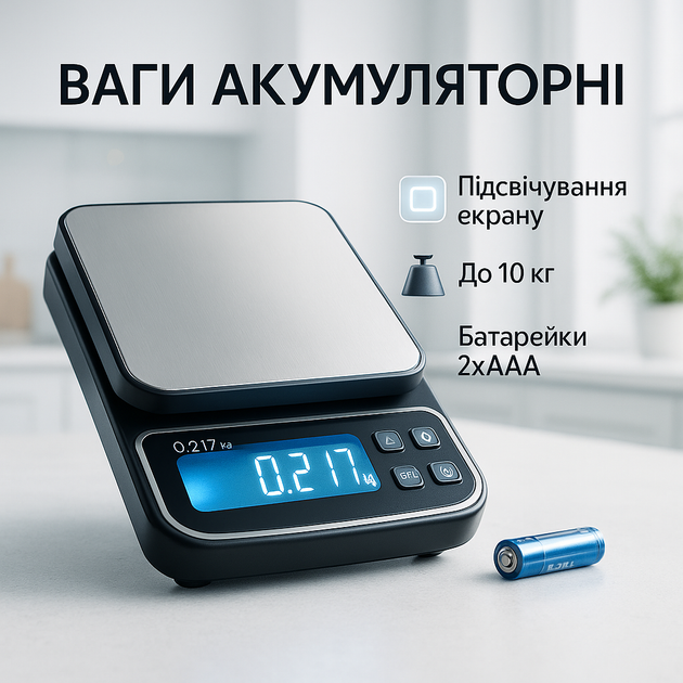 Цифровые кухонные весы с подсветкой и функцией PCS QZ-157A - Фото 1 Цифровые кухонные весы с подсветкой и функцией PCS QZ-157A - изображение 1
