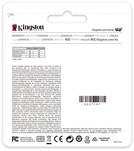 Флеш-накопитель USB3.2 32GB Kingston DataTraveler Kyson Silver/Black (DTKN/32GB) - изображение 5