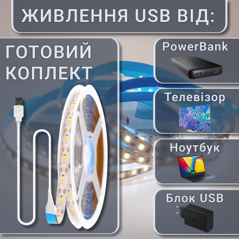 Светодиодная LED SMD5050 лента 3000K теплый белый, 12V, 60 Led/m - изображение 2