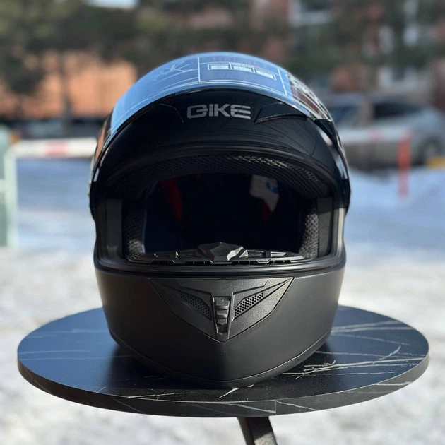 Мото шлем интеграл QIKE / черный матовый - изображение 4