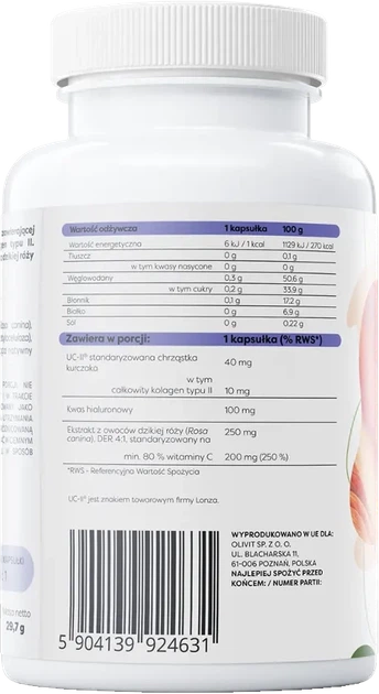 Колаген Osavi типу II з гіалуроновою кислотою та екстрактом шипшини 60 капсул (5904139924631) - зображення 2