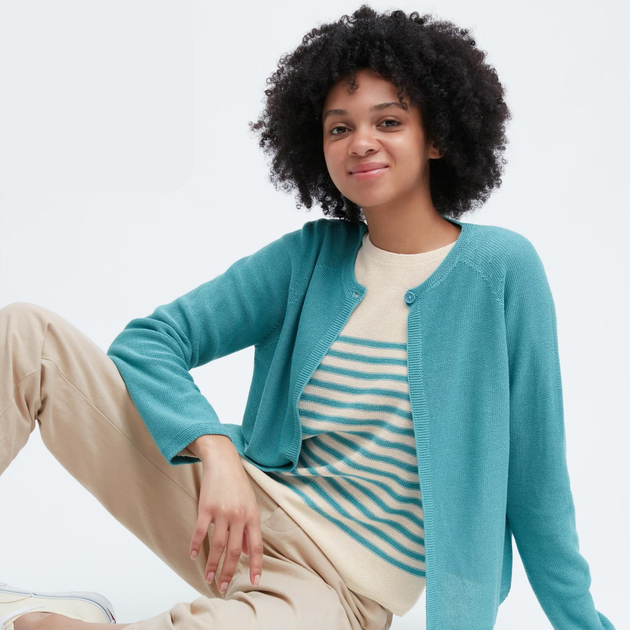 Кардиган Uniqlo 3D KNIT розмір XS блакитний (457352) - Фото 1 Кардиган Uniqlo 3D KNIT розмір XS блакитний (457352) - изображение 1