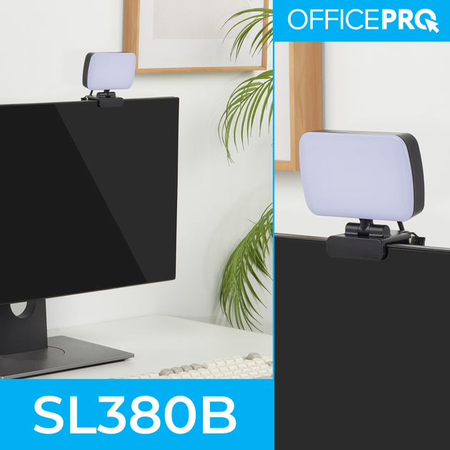 LED свет для стримов и видеоконференций OfficePro SL380B Black (SL380B) - изображение 2