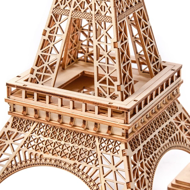 Деревянный конструктор 3D-пазл Эйфелева башня HY801 (121 деталь) - Фото 6 Деревянный конструктор 3D-пазл Эйфелева башня HY801 (121 деталь) - изображение 6