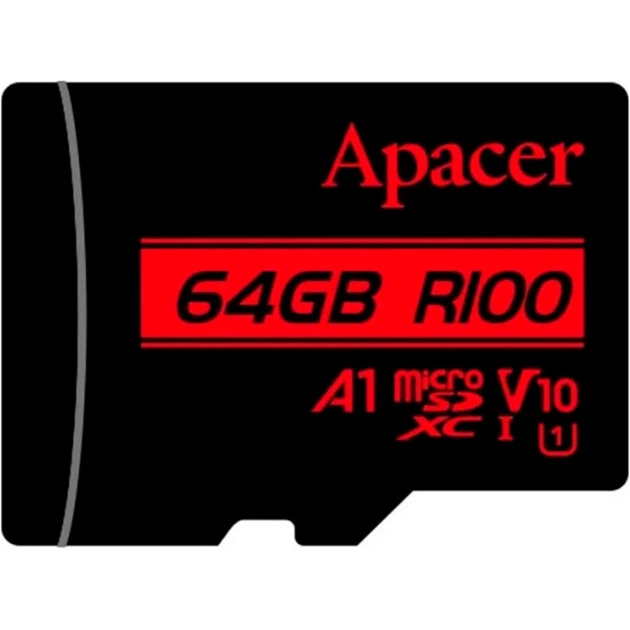 Карта пам'яті microSDXC 64GB Apacer Class 10 UHS-I (AP64GMCSX10UB-RA) - Фото 2 Карта пам'яті microSDXC 64GB Apacer Class 10 UHS-I (AP64GMCSX10UB-RA) - изображение 2