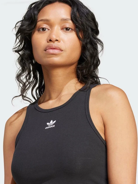 Топ женский Adidas Originals Essentials Ribbed Tank Top IW5736 M Black (4067894071413) - изображение 4