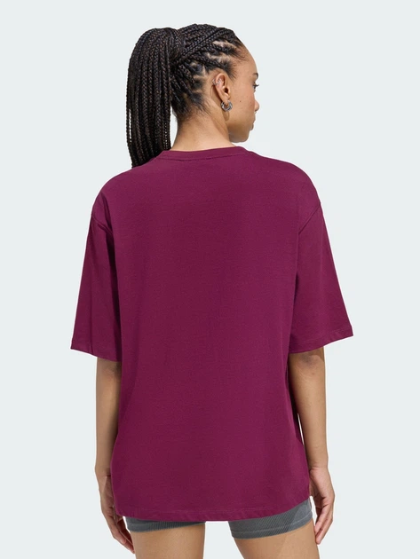 Футболка хлопковая оверсайз длинная женская Adidas Originals Essentials Boyfriend KD1373 XL Maroon (4068821580541) - изображение 2