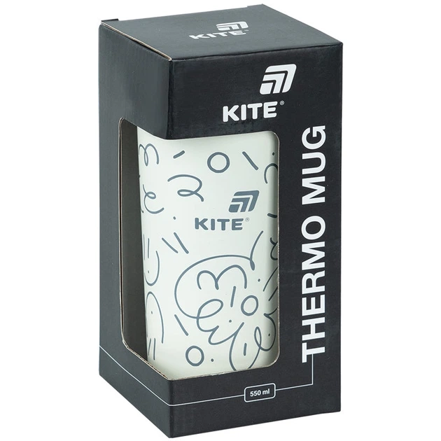 Термокружка Kite K25-1226-3, 550 мл, біла - зображення 5