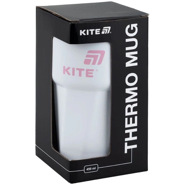 Термокружка Kite K25-1220-3, 450 мл, біло-рожева - Фото 5 Термокружка Kite K25-1220-3, 450 мл, біло-рожева - изображение 5
