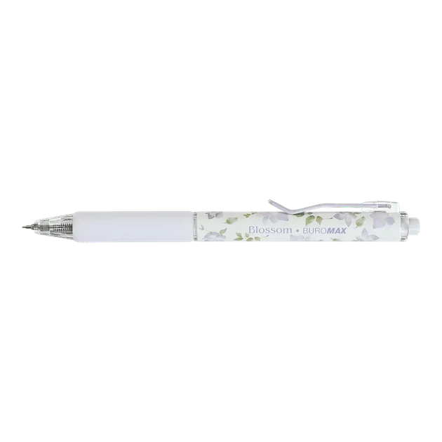 Ручка гелева автоматична Buromax Blossom 0.5 мм синє чорнило ароматний грип (ірис) BM.8368-39 - зображення 2