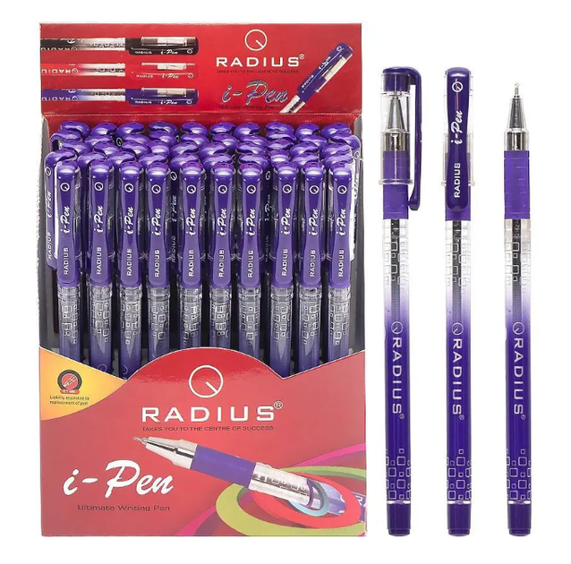 Ручка масляна Radius I-Pen фіолетовий 50/300/1200 шт - зображення 2