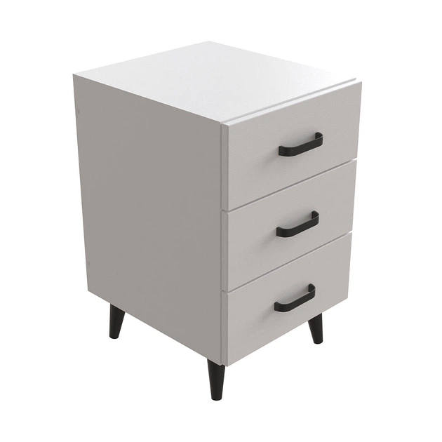 Тумба Вива 3 на конусных ножках Ferrum-decor 56,5x35x40 Черный металл ДСП Белый 16 мм (FRD-106823) - Фото 1 Тумба Вива 3 на конусных ножках Ferrum-decor 56,5x35x40 Черный металл ДСП Белый 16 мм (FRD-106823) - изображение 1