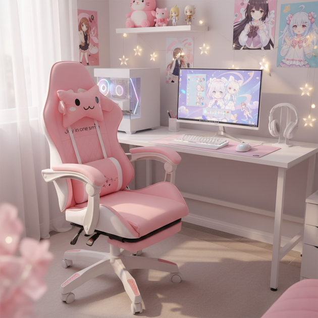 Дитяче ігрове крісло Hedo з підставкою для ніг Рожеве 100072 (5907184130453) - зображення 10