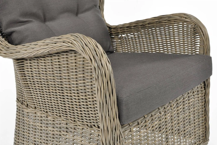 Fotel tarasowy Hedo Sonata z podnóżkiem i poduszkami Szary 100073 (5907184130477) - obraz 6