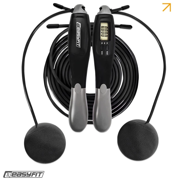 Скакалка з лічильником EasyFit TwinRope швидкісна 2,8 м чорна-сіра (EFIT_EF-1909-GY) - Фото 1 Скакалка з лічильником EasyFit TwinRope швидкісна 2,8 м чорна-сіра (EFIT_EF-1909-GY) - изображение 1