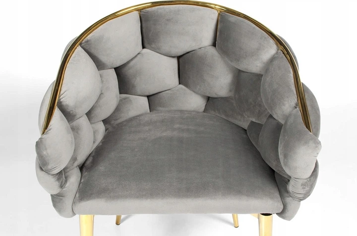 Крісло велюрове Hedo Balloon Сіре 100083 (5907184130583) - зображення 7