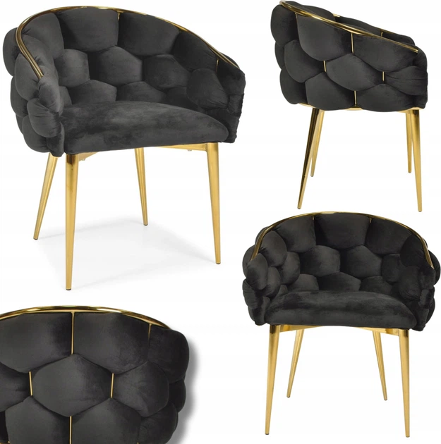 Krzesło welurowe Hedo Balloon Czarne 100085 (5907184130606) - obraz 9