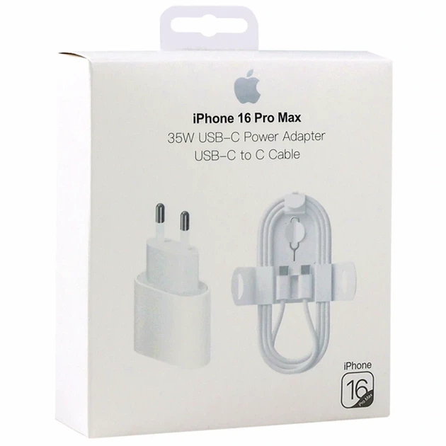 Зарядний пристрій Apple 35W Type-C адаптер з кабелем 1м білий - Фото 2 Зарядний пристрій Apple 35W Type-C адаптер з кабелем 1м білий - зображення 2