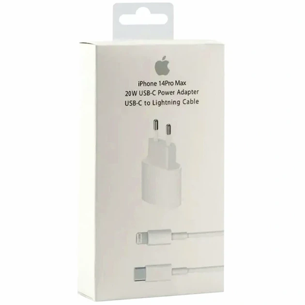 Сетевое зарядное устройство Apple PD 20W Type-C адаптер с кабелем Type-C to Lightning белый для iPhone 14 Pro Max - изображение 2
