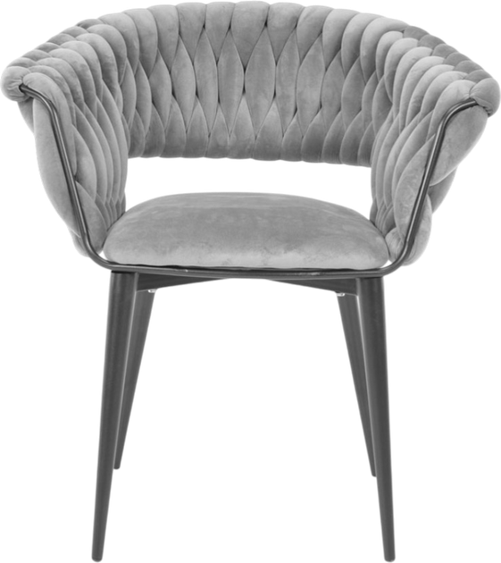 Крісло велюрове Hedo Glamour Сіре 100078 (5907184130538) - зображення 2