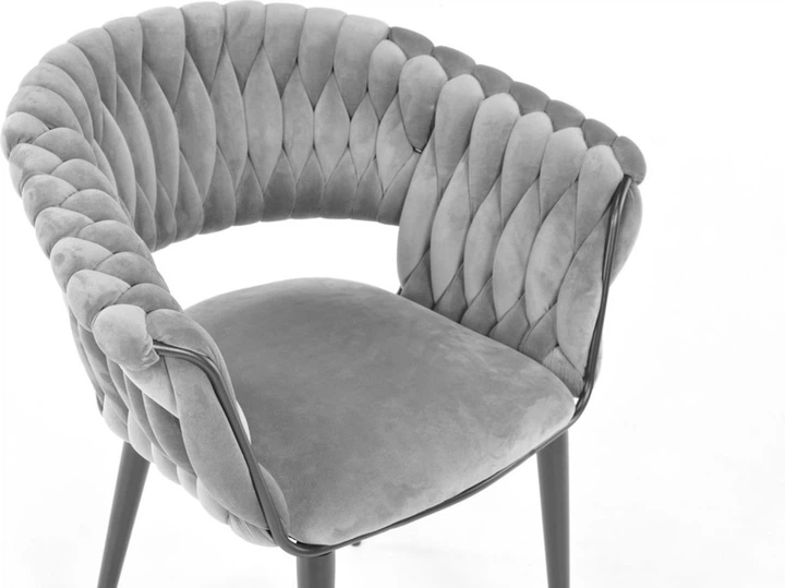 Крісло велюрове Hedo Glamour Сіре 100078 (5907184130538) - зображення 6