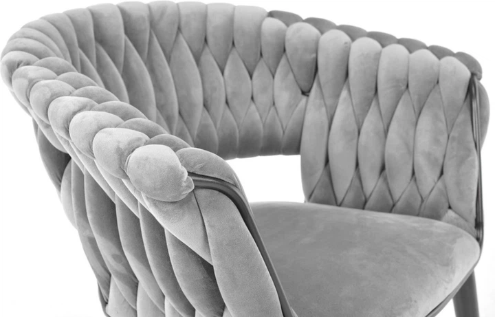 Крісло велюрове Hedo Glamour Сіре 100078 (5907184130538) - зображення 11