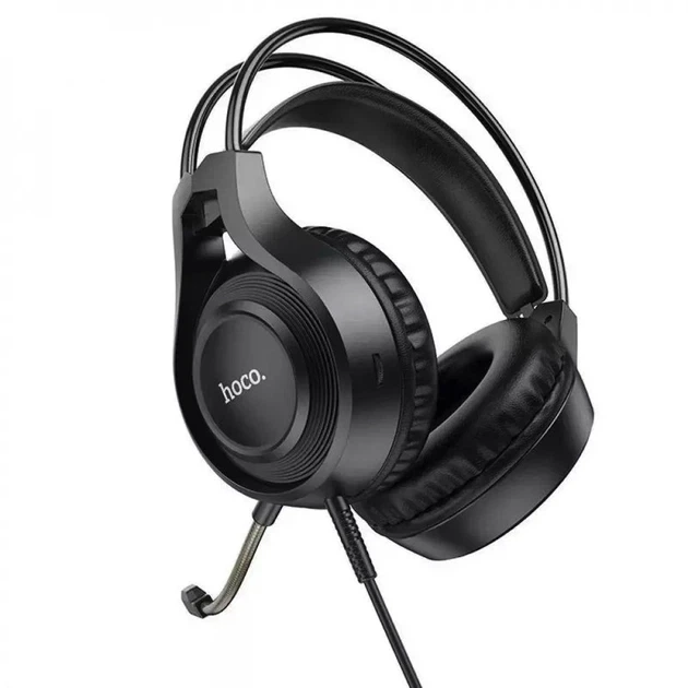 Игровые наушники Hoco W106 Tiger черный 270г с микрофоном и кабелем 1.8м для комфортного погружения в игры - Фото 3 Игровые наушники Hoco W106 Tiger черный 270г с микрофоном и кабелем 1.8м для комфортного погружения в игры - зображення 3