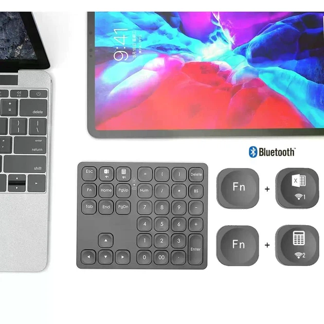JOMAA Беспроводная Bluetooth цифровая клавиатура (Numeric Keypad) — аккумуляторная для ноутбуков Windows и MacBook - изображение 5