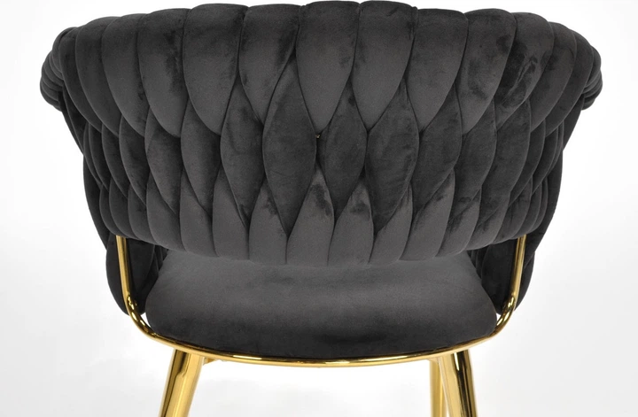 Крісло велюрове Hedo плетене Чорне 100079 (5907184130545) - зображення 9