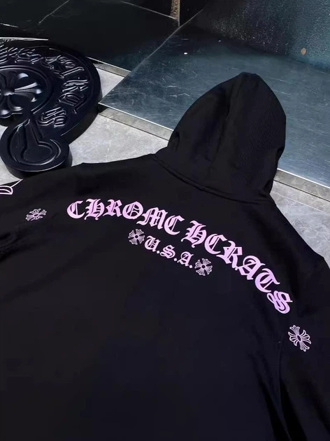 Чоловіче демісезонне худі Chrome Hearts з принтом 2XL чорне (CHRH027) - Фото 5 Чоловіче демісезонне худі Chrome Hearts з принтом 2XL чорне (CHRH027) - зображення 5