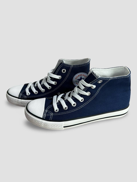 Жіночі кеди високі з вишивкою Converse темно-сині 40 - Фото 9 Жіночі кеди високі з вишивкою Converse темно-сині 40 - зображення 9