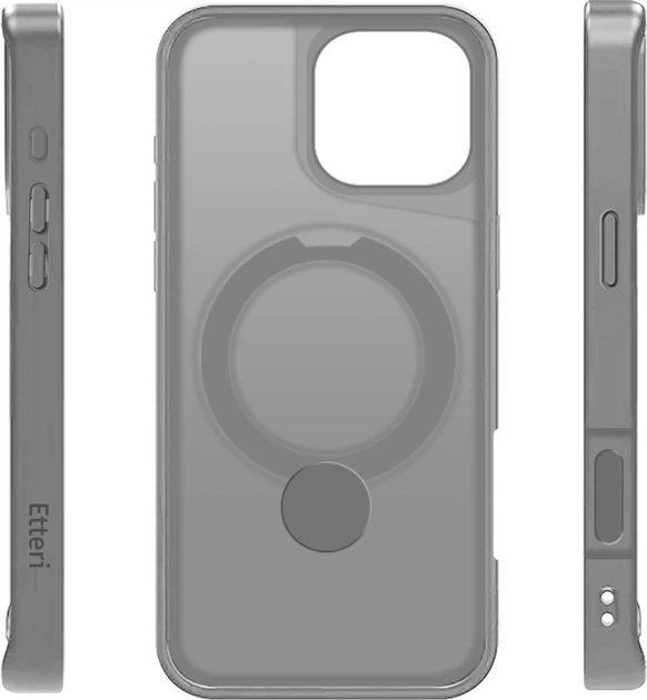 Etui plecki Etteri Matt Mag Ring Case do Apple iPhone 17 Pro Grey (GSM194423) - obraz 4