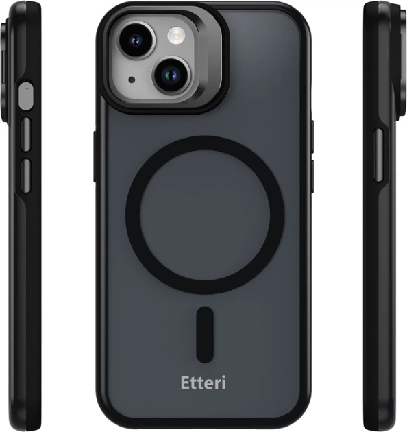 Etui plecki Etteri Morning Fog Case do Apple iPhone 15 Black (GSM196666) - obraz 3