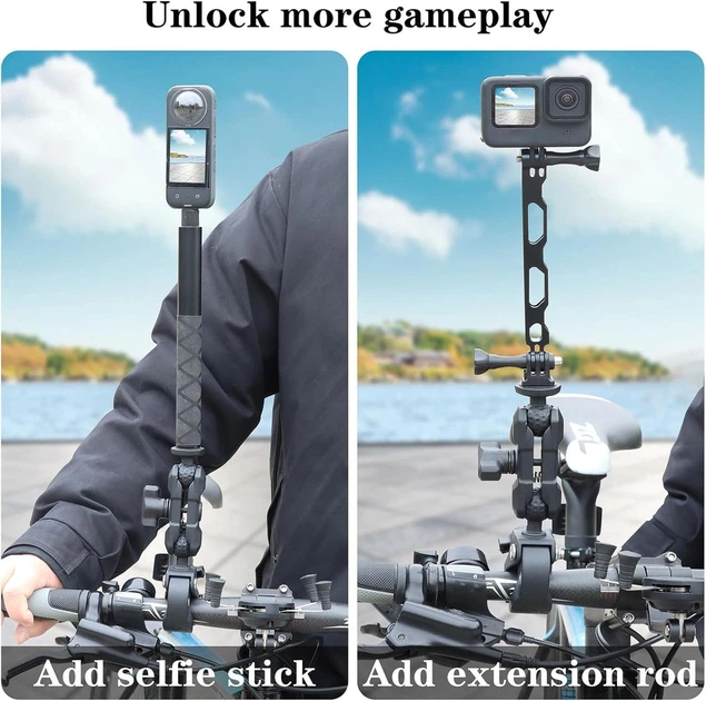 Комплект креплений для экшн-камер GoPro, Insta360 HQS-Bundle-N02 на мотоцикл, ветровое стекло, бак, руль, трубу - изображение 4